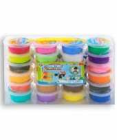 24x gekleurde klei potjes 20 gram creatief speelgoed voor kinderen